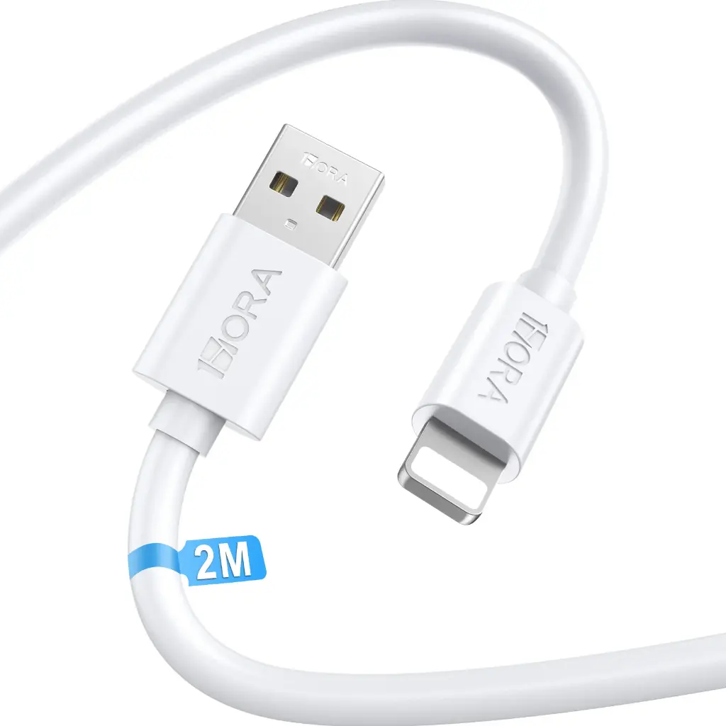 1hora cable 2m LIGHTNING a usb blanco cab206