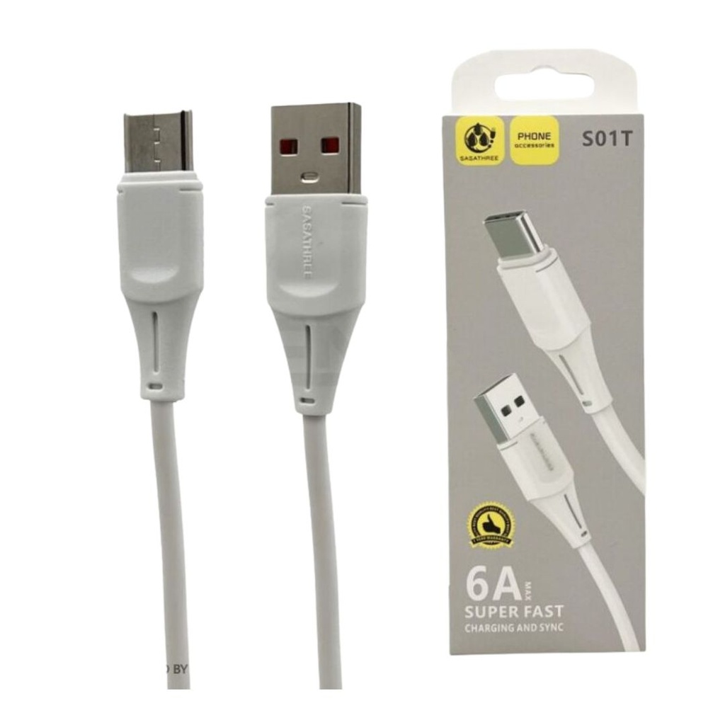 CABLE BLANCO USB-TIPO C 6A S01T 