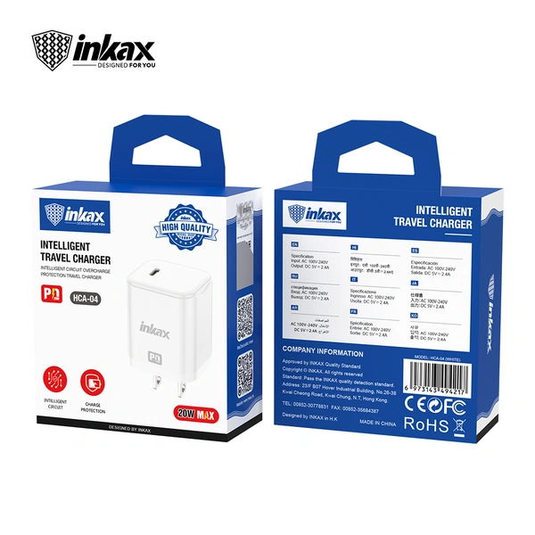Adaptador Inkax HCA-04 Tipo C 20W