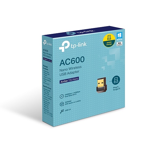 Adaptador NANO USB, WIFI AC600 TP-LINK T2U NANO