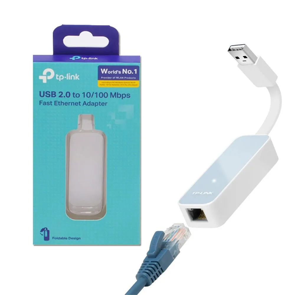 Adaptador de Red TP-LINK UE200, USB 2.0 a RJ45, Blanco 