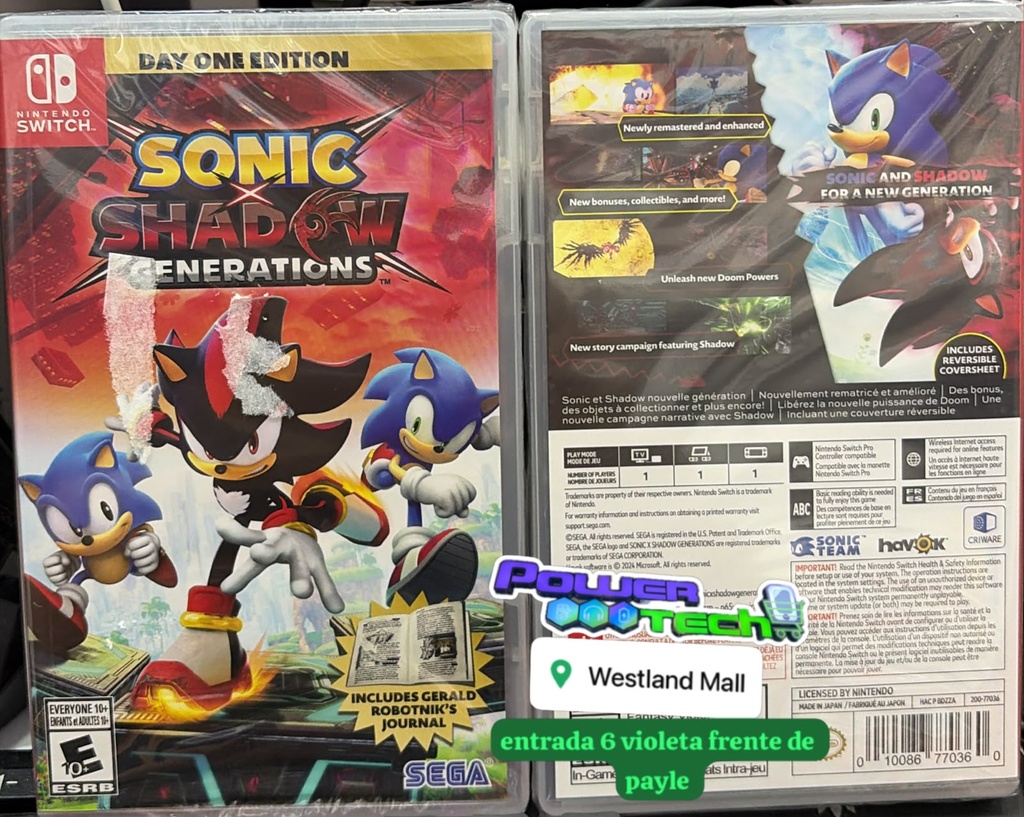 JUEGO Switch Sonic X Shadow Generations 