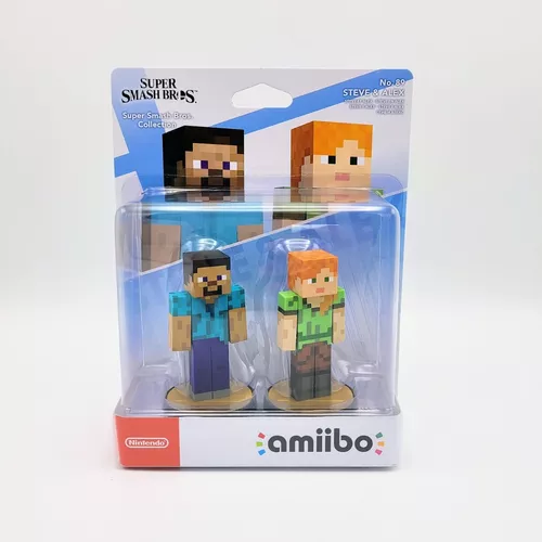 Amiibo Steve Alex - Minecraft Super Smash Bros