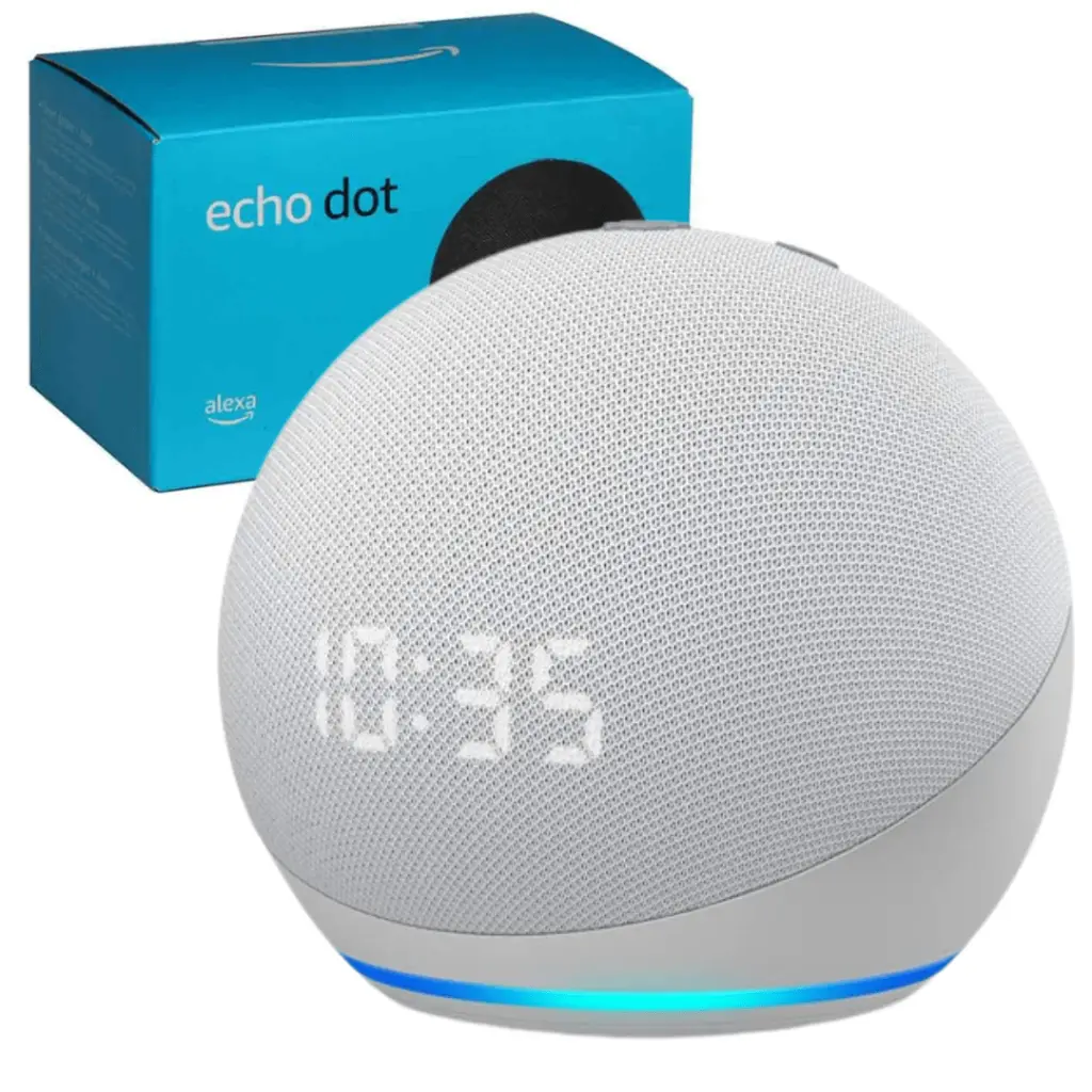 Alexa Echo Dot 5th Gen Con Reloj Blanco