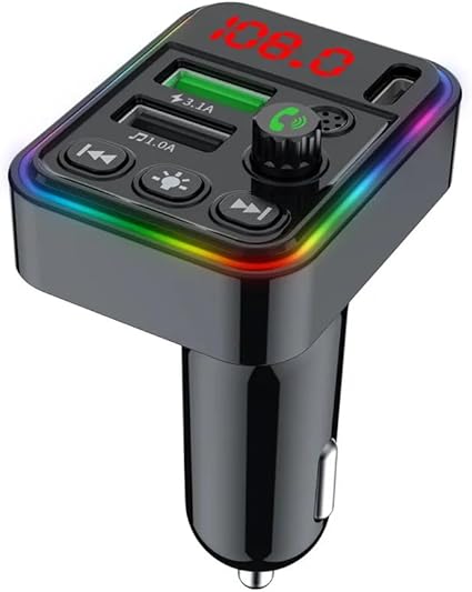 Bluetooth para coche f19 con doble USB A y conectividad USB C individual