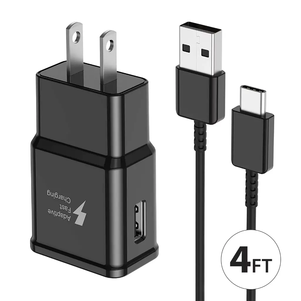  Cargado Completo Tipo C Fast Charger, Adaptive Negros
