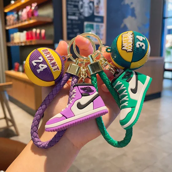  NBA 3D AJ Zapatos de baloncesto PVC Silicona Llavero