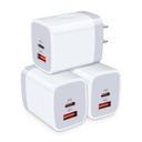 ADACTADOR SOLO  2 ENTRADAS TIPO C Y USB QC3.0 PD03 3A 36W