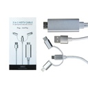 3 in 1 HDTV Cable - Lightning / Micro USB / Type C