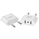Adaptador de EU-US blanco 2 Pata